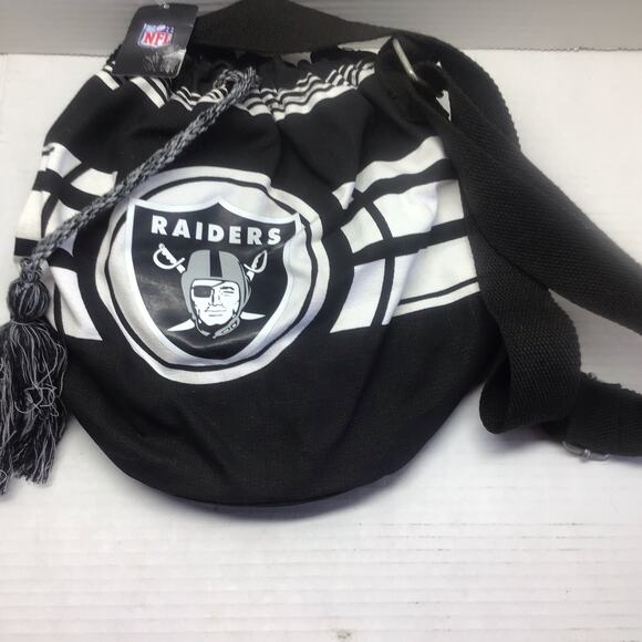 Oakland Raiders Football Black Drawstring Bucket Bag  Officially Licensed  NWT - Picture 1 of 6